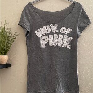 Gray Univ. of Pink T-Shirt Victoria’s Secret VS PINK Size Small
